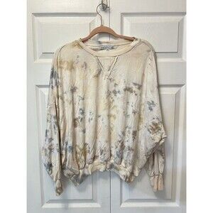 Young Fabulous & Broke Size Med Nuetral Tie Dye Crewneck Super Soft Long Sleeve